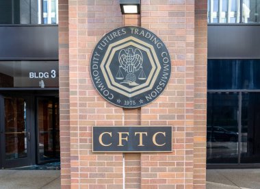 Washington, D.C., USA- 12 Ocak 2020: ABD Emtia Gelecek Ticaret Komisyonu 'nun (CFTC) Washington' daki genel merkez binasındaki imzası..