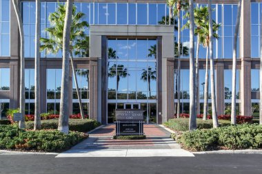 Orlando, Florida, USA- 8 Şubat 2020: Orlando, Florida, ABD 'deki General Dynamics Mission Systems ofis girişi. General Dynamics Corporation (GD) bir Amerikan havacılık ve savunma şirketidir.. 
