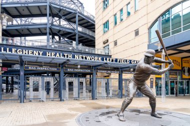 The statue of Willie Stargell outside PNC Park stadium clipart