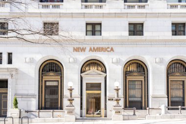 Washington, DC, ABD... 12 Ocak 2020: Washington, DC, ABD 'deki Yeni Amerika genel merkezinin girişi. Yeni Amerika, Amerika 'da bir beyin takımı.. 