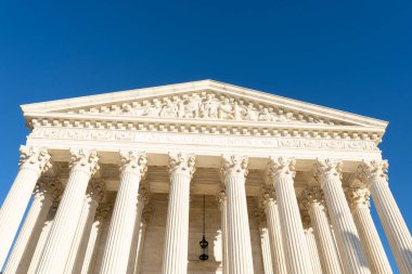 Washington D.C., ABD - 12 Ocak 2020: ABD Yüksek Mahkemesi Binası, Washington D.C., ABD. Anayasa Mahkemesi Binası, Birleşik Devletler Anayasa Mahkemesi 'ne ev sahipliği yapar.. 