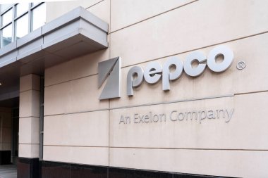 Washington, DC, USA - January 13, 2020: Sign of Pepco in Washington, DC. Pepco is a unit of Exelon Corporation, the nations leading energy provider. clipart
