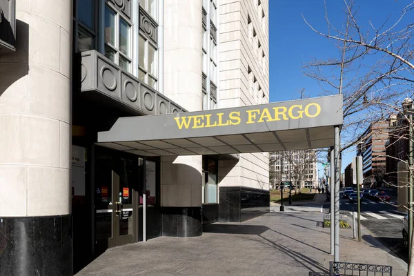 Washington Usa Januari 2020 Ingången Till Wells Fargo Filial Centrala — Stockfoto