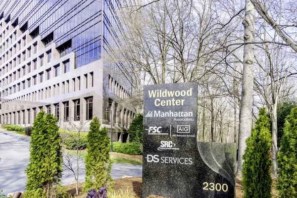 Atlanta Geórgia Eua Janeiro 2020 Sign Wildwood Center Centro Negócios — Fotografia de Stock