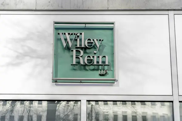 Washington Enero 2020 Señal Wiley Rein Llp Pared Edificio Oficinas —  Fotos de Stock