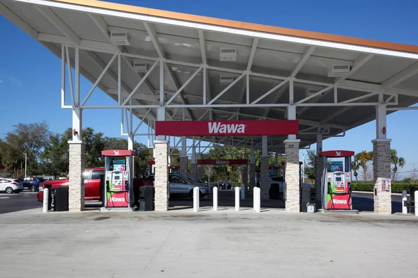 Orlando Flórida Eua Janeiro 2020 Posto Gasolina Wawa Com Loja — Fotografia de Stock