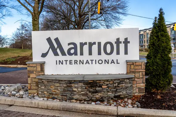 Maryland Washington Usa Januari 2020 Marriott International Signerar Utanför Sitt — Stockfoto