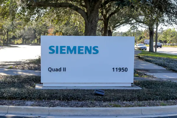 Orlando Florida Usa Února 2020 Siemens Quad Sign Orlando Florida — Stock fotografie