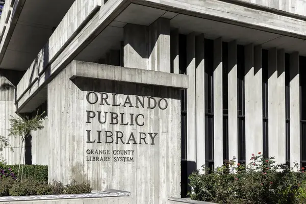 Orlando Florida Usa January 2020 Orlando Public Library Sign Downtown — Stock Photo, Image