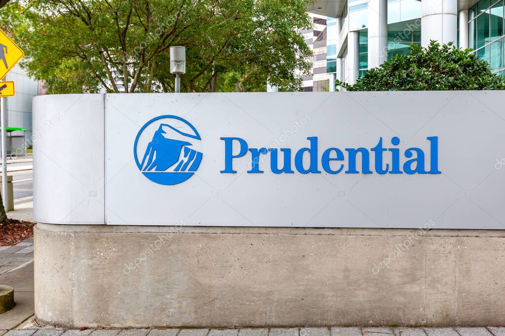 Jacksonville, Florida, USA - January 19, 2020: Sign outside Prudential Financial office building in Jacksonville, Florida, USA. Prudential Financial is the largest insurance company in the United Stat