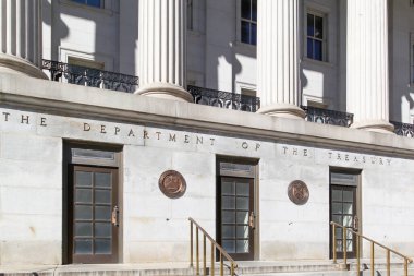 Washington D.C., ABD - 29 Şubat 2020: Washington, D.C. 'deki bir gravür ve baskı giriş bürosundan biri.