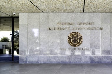 Washington D.C., ABD - 1 Mart 2020: Federal Mevduat Sigorta Şirketi 'nin (FDIC) imzası ve mührü. 