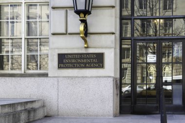 Washington D.C., USA - March 1, 2020: One of the entrance of U.S. Environmental Protection Agency Headquarters (EPA) in Washington D.C., USA. clipart