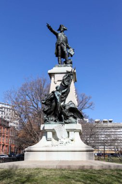 1 Mart 2020 'de Washington D.C. yakınlarındaki Lafayette Meydanı' nda Fernand Hamar 'ın Rochambeau Heykeli.