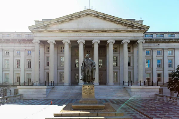 Washington Usa Března 2020 Pohled Exteriéru Budovy Ministerstva Financí Washingtonu — Stock fotografie