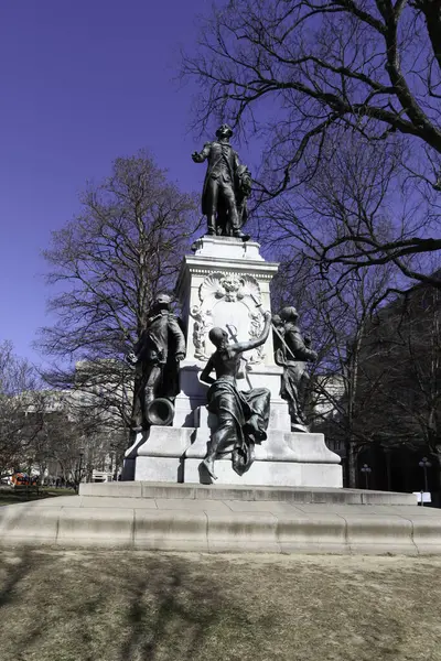 Statua Del Marchese Generale Lafayette Lafayette Square Vicino Alla Casa — Foto Stock