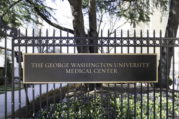 Washington Usa March 2020 George Washington University Medical Center Sign — Stock Photo, Image