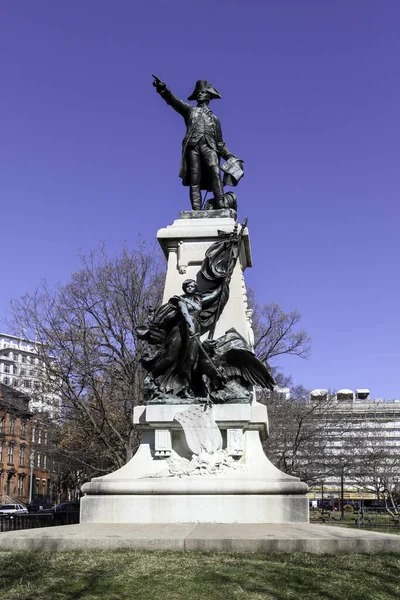 Statue Rochambeau Par Fernand Hamar Sur Lafayette Square Près Maison — Photo