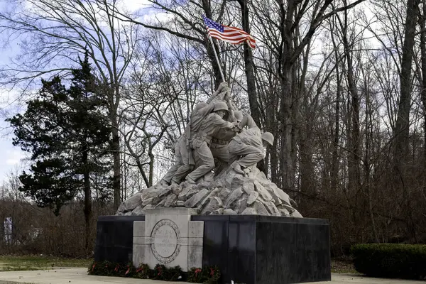 Washington Usa February 2020 Raising Flag Iwo Jima Statue Park — Stock Photo, Image