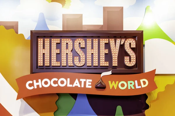 Pennsylvania New York Usa Mars 2020 Hersheys Chocolate World Sign — Stockfoto