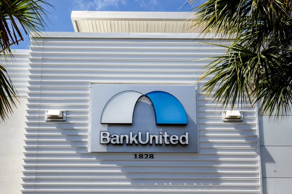 Тампа Флорида Сша Февраля 2020 Года Знак Логотип Bankunited Стене — стоковое фото