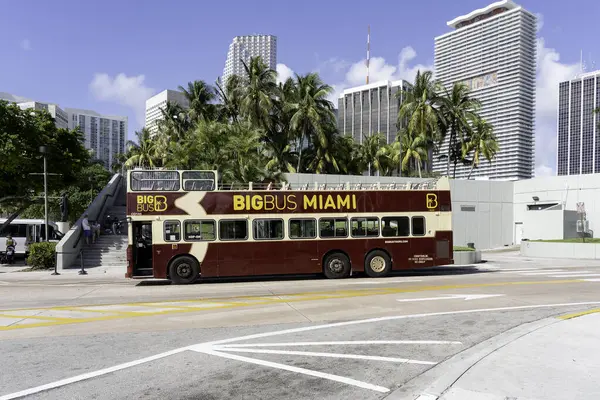 Miami Florida Estados Unidos Mayo 2019 Autobús Turístico Marcó Letrero — Foto de Stock