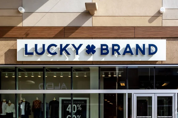 Cartel Tienda Lucky Brand Jeans Niagara Lake Canadá Día Septiembre — Foto de Stock