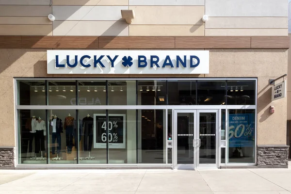 Cartel Tienda Lucky Brand Jeans Niagara Lake Canadá Día Septiembre —  Fotos de Stock