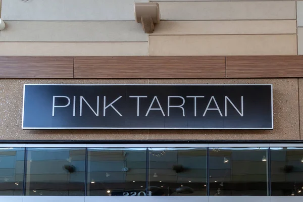 Pink Tartan Store Sign Seen Niagara Lake Canada September 2019 — Stock Photo, Image