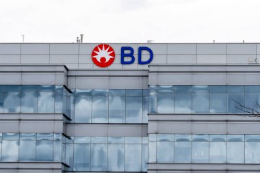 Mississauga, Ontario, Kanada - 20 Ekim 2018: Mississauga, Ontario 'daki Kanada merkez binasında BD imzası. Becton, Dickinson Şirketi (BD), ABD 'li bir tıp teknolojisi şirketidir.. 