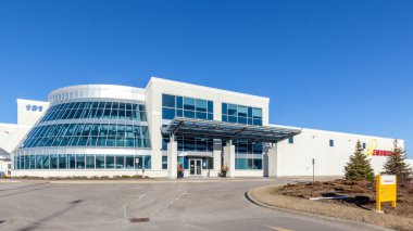 Markham, Ontario, Kanada - 22 Nisan 2018: Markham, Ontario 'daki Enbridge Teknoloji ve Operasyon Merkezi. Enbridge Inc., Kanada 'nın çok uluslu enerji taşıma şirketi..