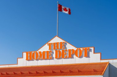 Richmond Hill, Kanada - 30 Ekim 2018: Home Depot mağaza tabelası. Home Depot bir Amerikan ev geliştirme ürünleri perakende şirketi.. 