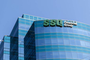 Toronto, Kanada - 24 Mayıs 2018: SSQ Finans Grubu Toronto 'daki genel müdürlüğe imza attı. SSQ Finans Grubu, Kanada 'da sigorta ve yatırım ürünleri sunan bir finans kuruluşudur.. 