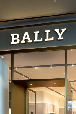 Bangkok, Thailand - December 7, 2018: A Bally store sign; Bally is a Swiss luxury fashion house. clipart