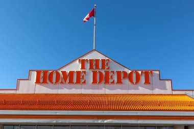 Richmond Hill, Kanada - 30 Ekim 2018: Home Depot mağaza tabelası. Home Depot bir Amerikan ev geliştirme ürünleri perakende şirketi.. 