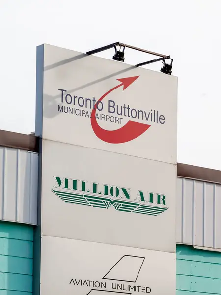 Markham Ontario Canada June 2018 Sign Buttonville Municipal Airport Medium — Stock Photo, Image