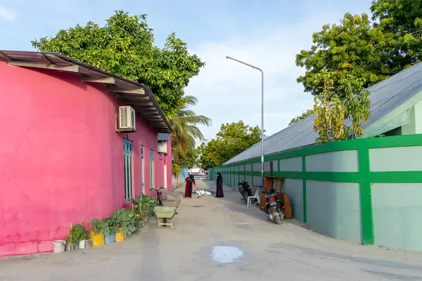 Cidade Tropical Com Edifícios Coloridos — Fotografia de Stock