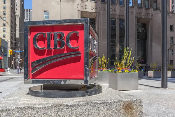Toronto Kanada Května 2019 Znamení Cibc Canadian Imperial Bank Commerce — Stock fotografie
