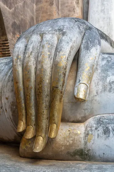 Hand Buddha Staty Sukhothai Historiska Park Thailand Sukhothai Historiska Park — Stockfoto