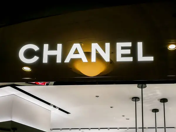 Taipei Taiwán Diciembre 2018 Cierre Del Cartel Tienda Chanel Centro — Foto de Stock