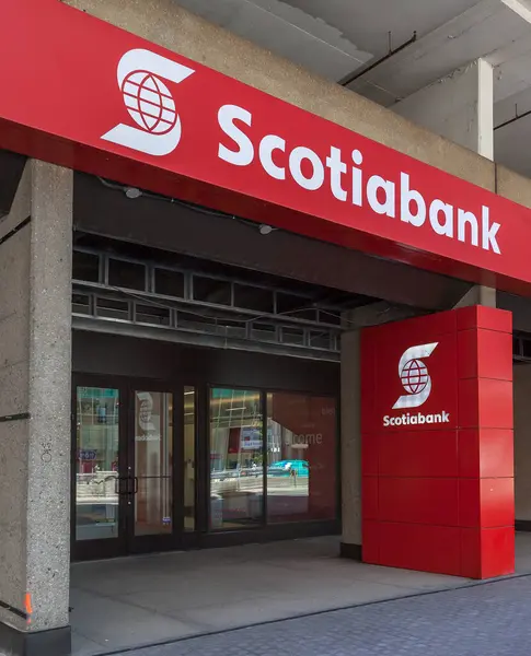 Toronto Kanada Juni 2018 Inträde Till Scotiabank Huvudkontor Torontos Finansdistrikt — Stockfoto