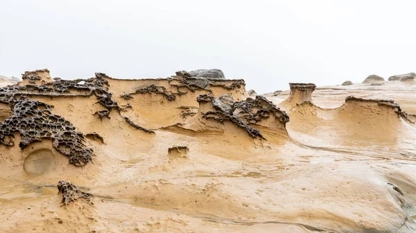 Tayvan Daki Yehliu Geopark Bal Tarağı Havalandıran Kaya Bal Petekli — Stok fotoğraf