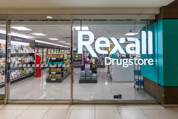 Toronto Ontário Canadá Março 2018 Rexall Drugstore Sign Rexall Drugstore — Fotografia de Stock