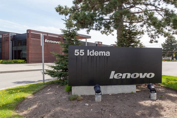 Markham Ontário Canadá Maio 2018 Sinal Lenovo Sede Lenovo Canada — Fotografia de Stock