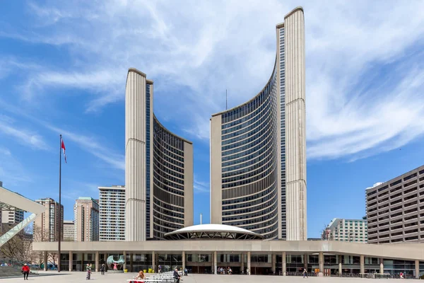 Toronto Şehir Merkezinde Toronto Belediye Binası Nın Arka Planında Kanada — Stok fotoğraf