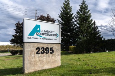 Mississauga, Ontario, Kanada... 20 Ekim 2018: Alliance Corporation 'ın İşareti. Alliance Corporation, kablosuz sanayi için ekipman üretiyor ve dağıtıyor. 