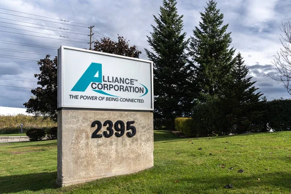 Mississauga Ontário Canadá Outubro 2018 Sign Alliance Corporation Alliance Corporation — Fotografia de Stock