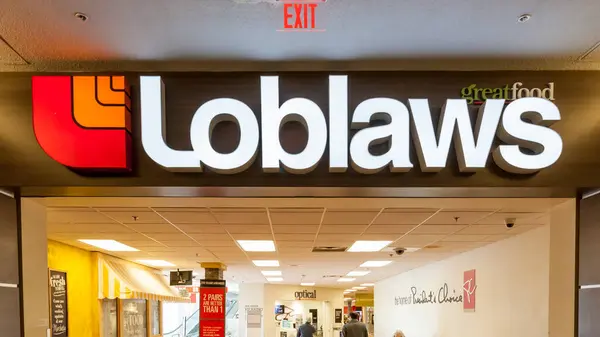 Toronto Canadá Fevereiro 2018 Close Loblaws Loblaws Inc Uma Cadeia — Fotografia de Stock