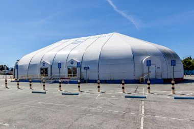 Mountain View, California, ABD - 29 Mart 2018: NASA 'nın Silikon Vadisi' ndeki Ames Ziyaretçi Merkezi, ABD. 1939 'da kurulan NASA Ames büyük bir NASA araştırma merkezidir..