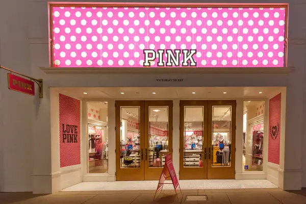 Palo Alto Kalifornien Usa März 2018 Victoria Secret Pink Schaufenster — Stockfoto